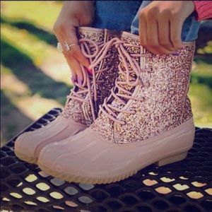 Glitter rain boots